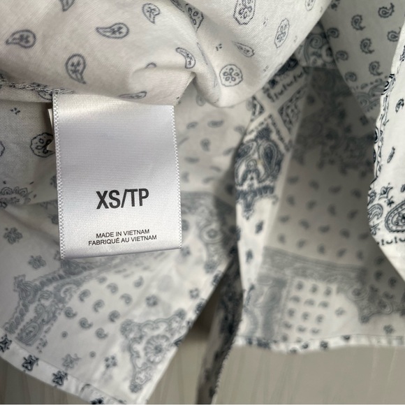 Express Shirt Men’s XS Button Up Paisley Casual Blue White - Picture 8 of 9